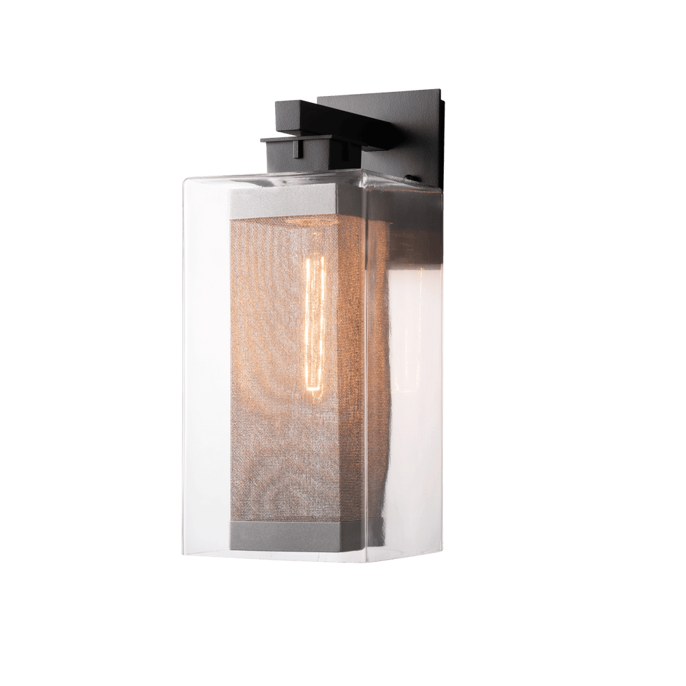 Hubbardton Forge Polaris Outdoor Large Sconce Outdoor Wall Lights Hubbardton Forge Coastal Black Clear Glass (ZM) Coastal Silver