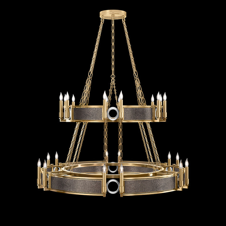 Fine Art Handcrafted Lighting Mirage 50"W Round Chandelier in Standard Gold Leaf, Nickel, Pebble (100036-321)