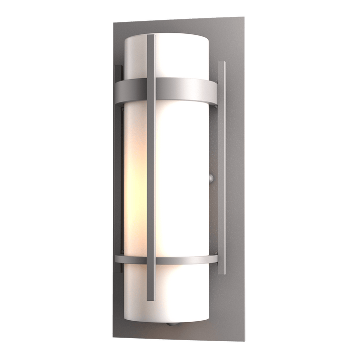 Hubbardton Forge Banded Small Outdoor Sconce Outdoor Wall Lights Hubbardton Forge Coastal Burnished Steel