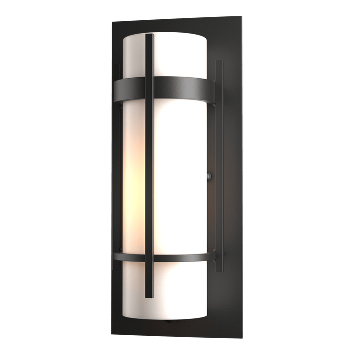 Hubbardton Forge Banded Small Outdoor Sconce Outdoor Wall Lights Hubbardton Forge Coastal Black