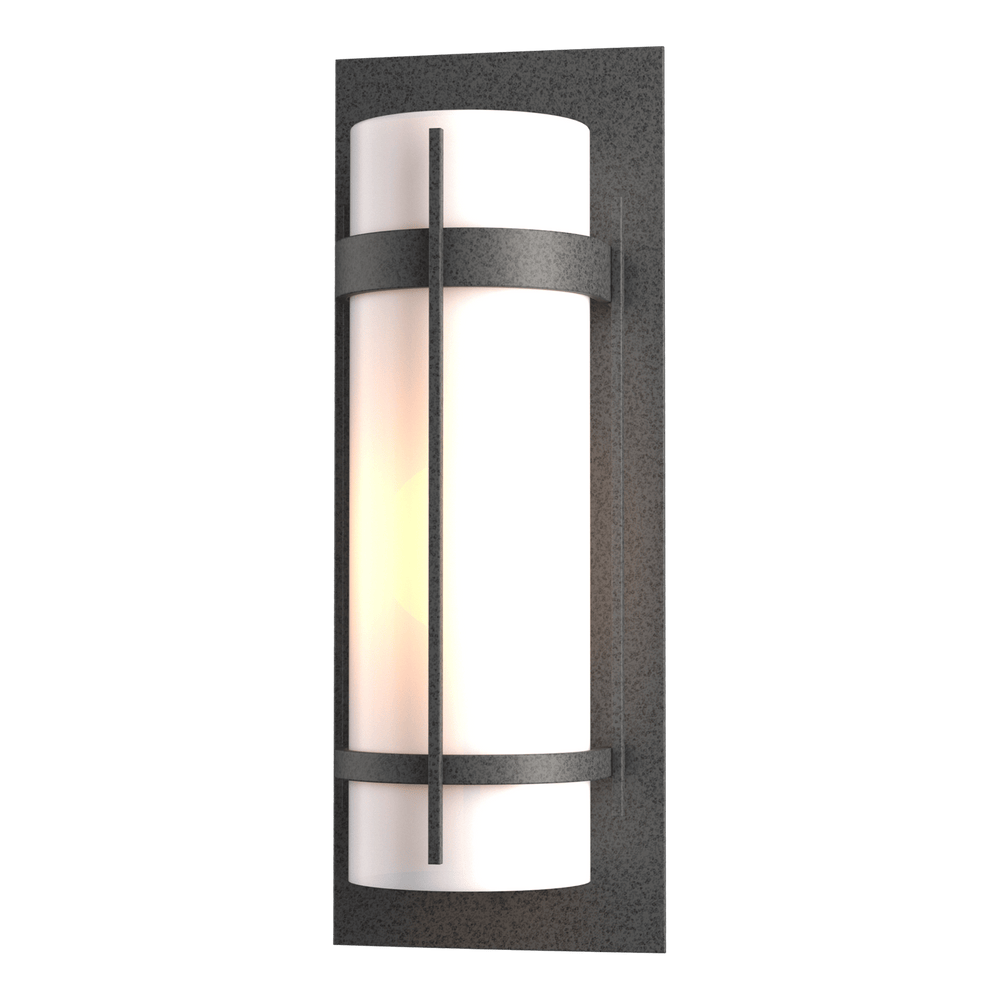 Hubbardton Forge Banded Large Outdoor Sconce Outdoor Wall Lights Hubbardton Forge Coastal Natural Iron  