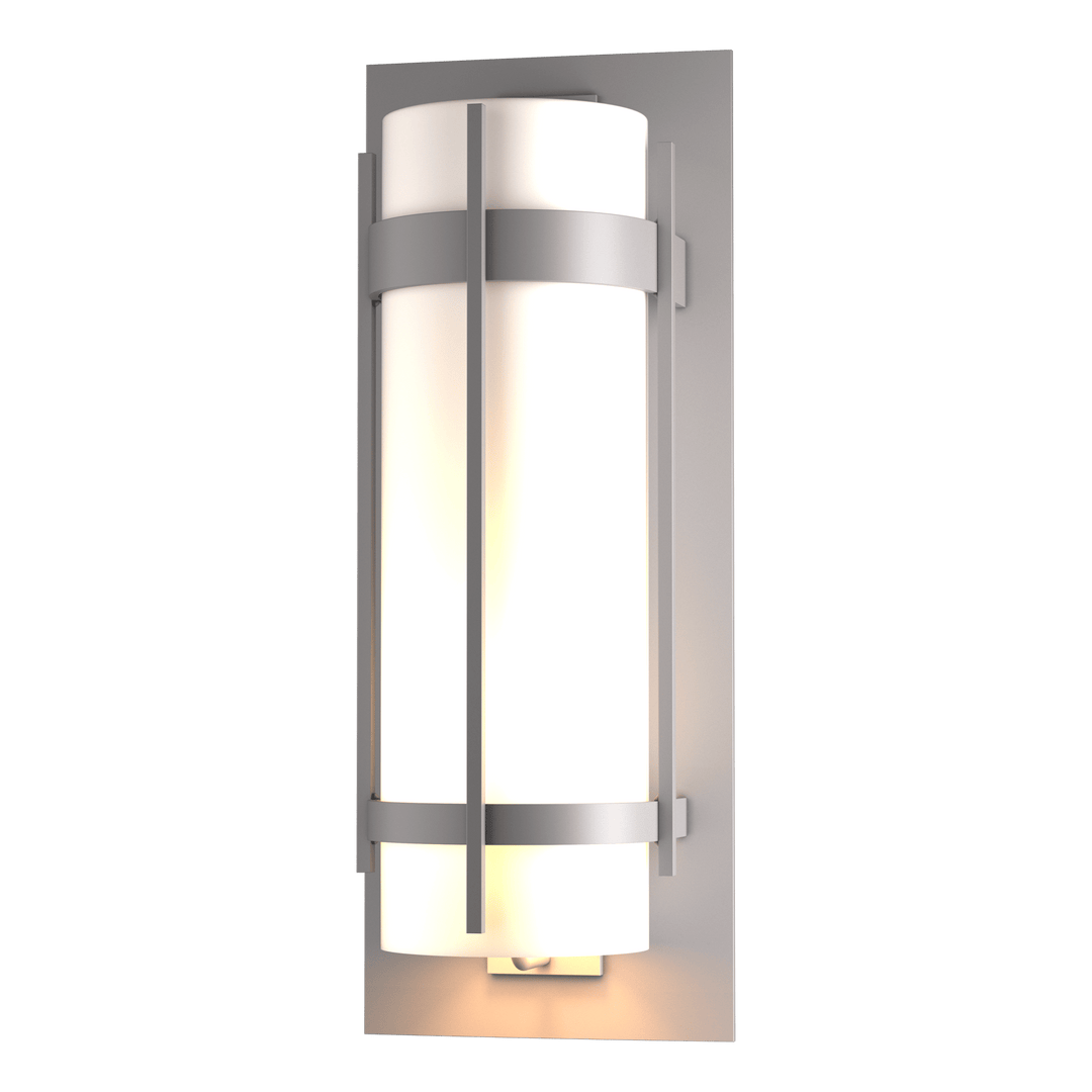 Hubbardton Forge Banded Extra Large Outdoor Sconce Outdoor Wall Lights Hubbardton Forge Coastal Burnished Steel