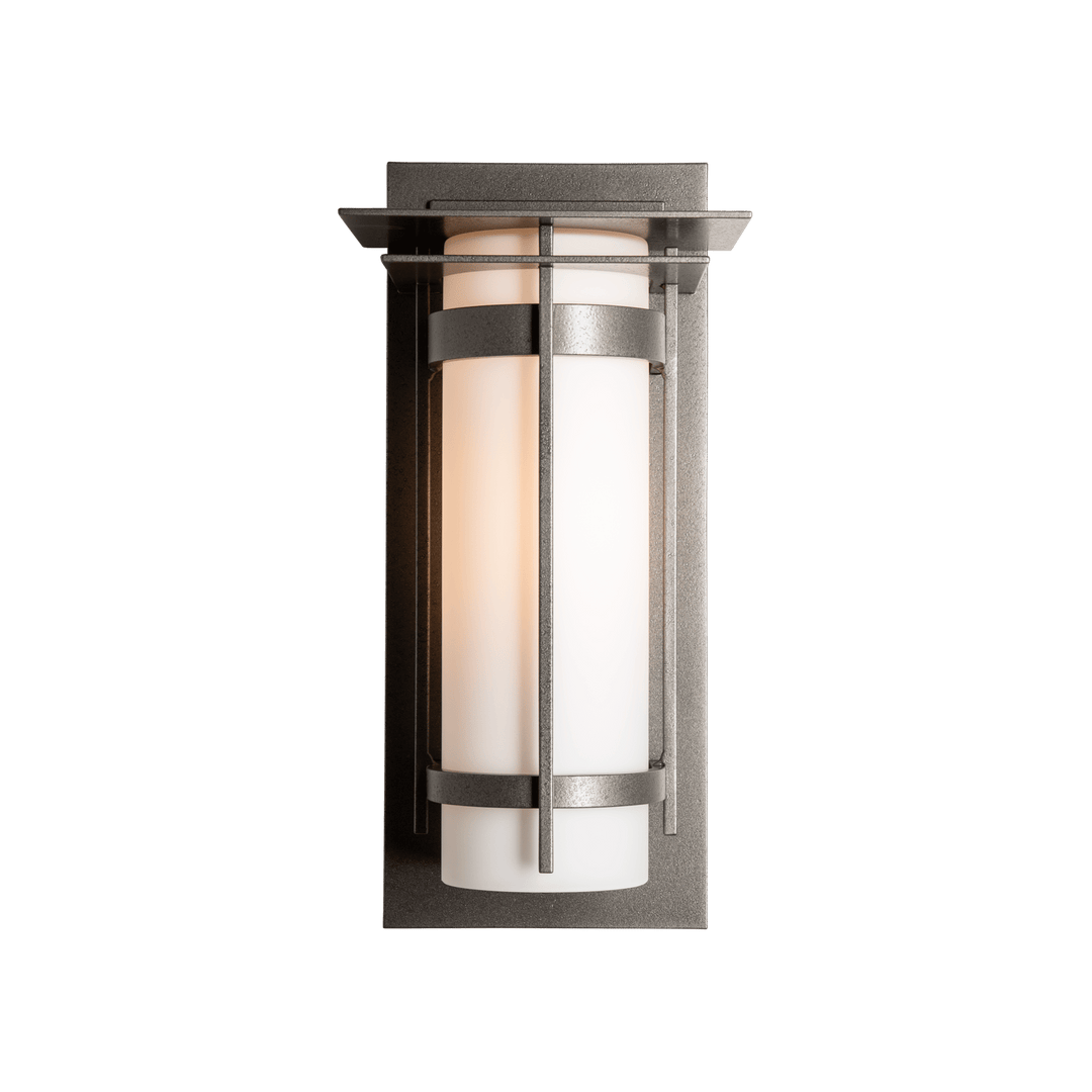 Hubbardton Forge Banded with Top Plate Outdoor Sconce Outdoor Wall Lights Hubbardton Forge Coastal Natural Iron