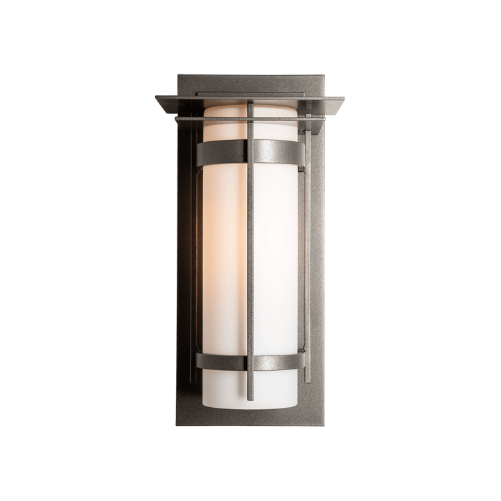 Hubbardton Forge Banded with Top Plate Outdoor Sconce Outdoor Wall Lights Hubbardton Forge Coastal Natural Iron