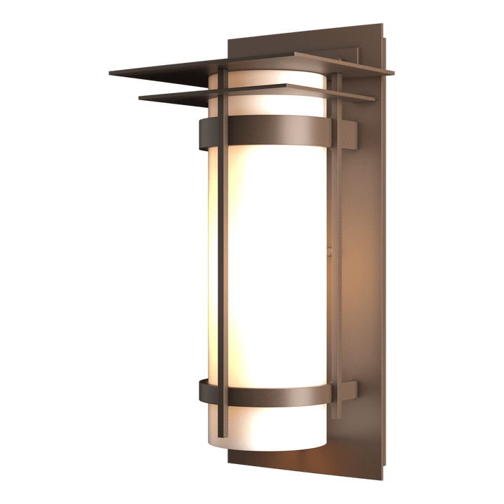 Hubbardton Forge Banded with Top Plate Outdoor Sconce Outdoor Wall Lights Hubbardton Forge Coastal Bronze