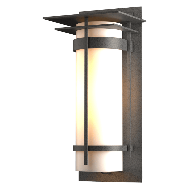 Hubbardton Forge Banded with Top Plate Large Outdoor Sconce Outdoor Wall Lights Hubbardton Forge Coastal Natural Iron