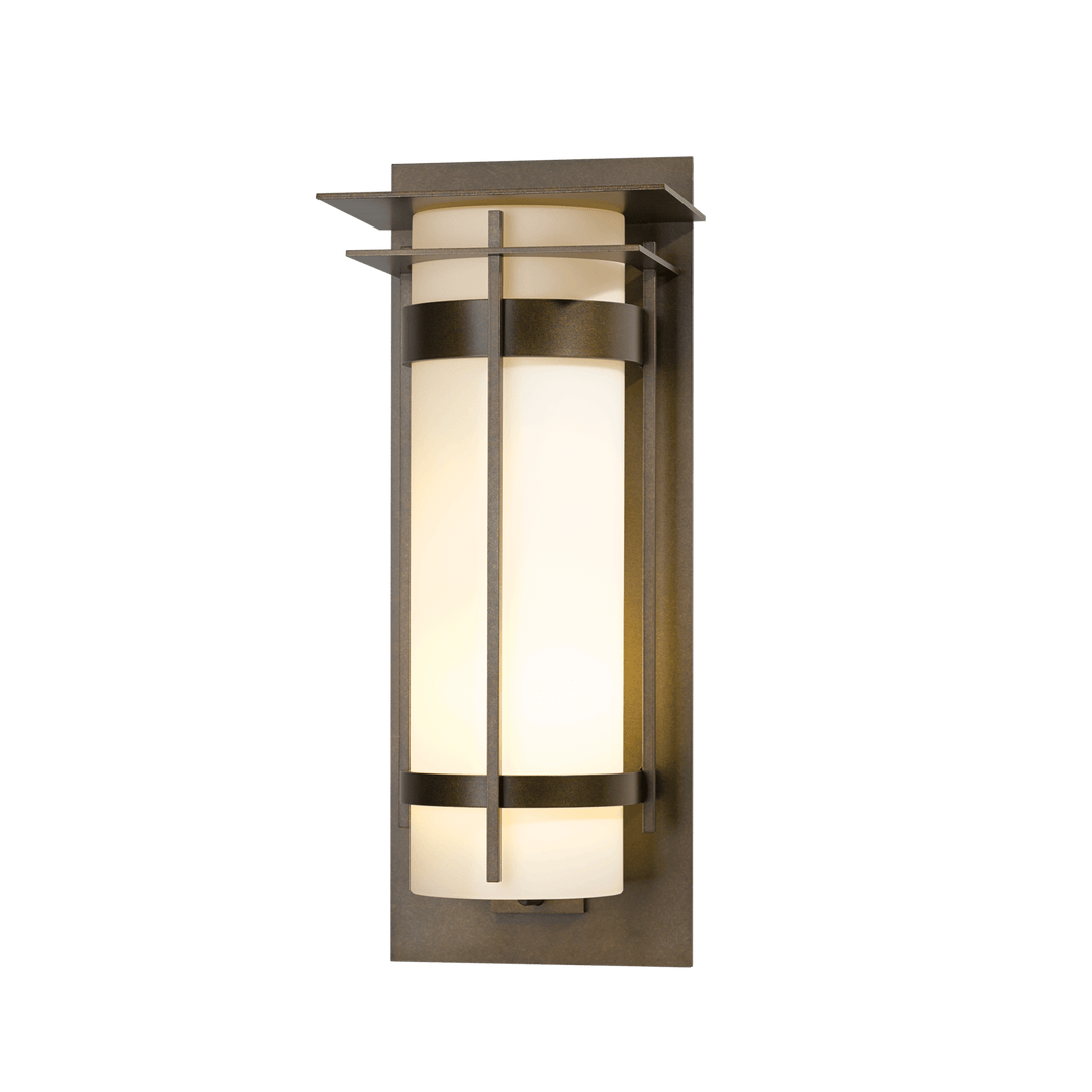 Hubbardton Forge Banded with Top Plate Extra Large Outdoor Sconce Outdoor Wall Lights Hubbardton Forge Coastal Bronze