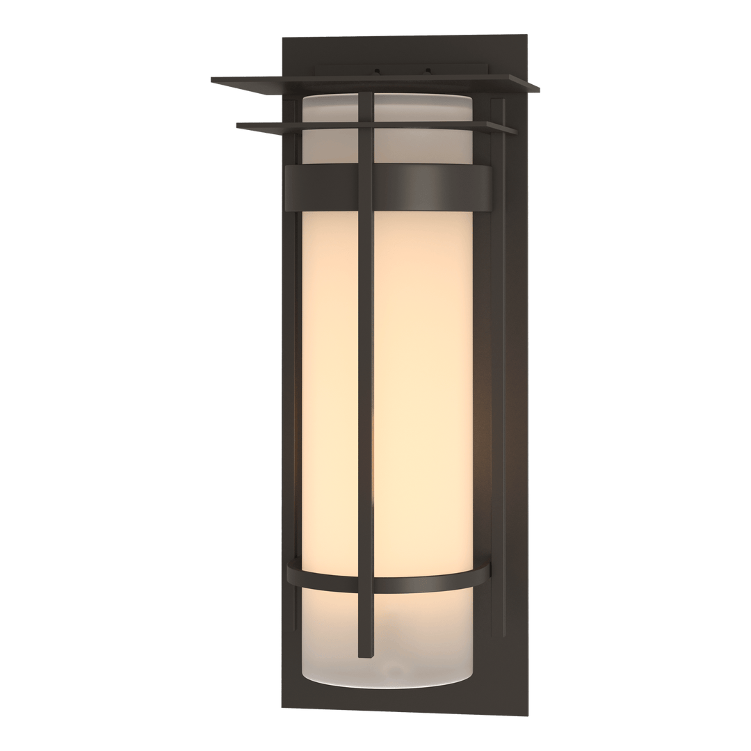 Hubbardton Forge Banded with Top Plate Extra Large Outdoor Sconce Outdoor Wall Lights Hubbardton Forge Coastal Dark Smoke