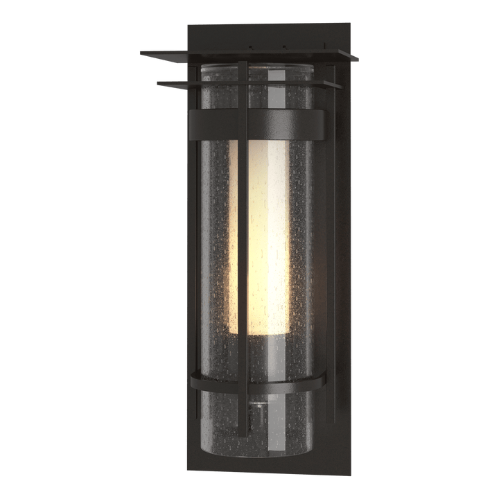 Hubbardton Forge Torch Small Outdoor Sconce with Top Plate Outdoor Wall Lights Hubbardton Forge Coastal Oil Rubbed Bronze