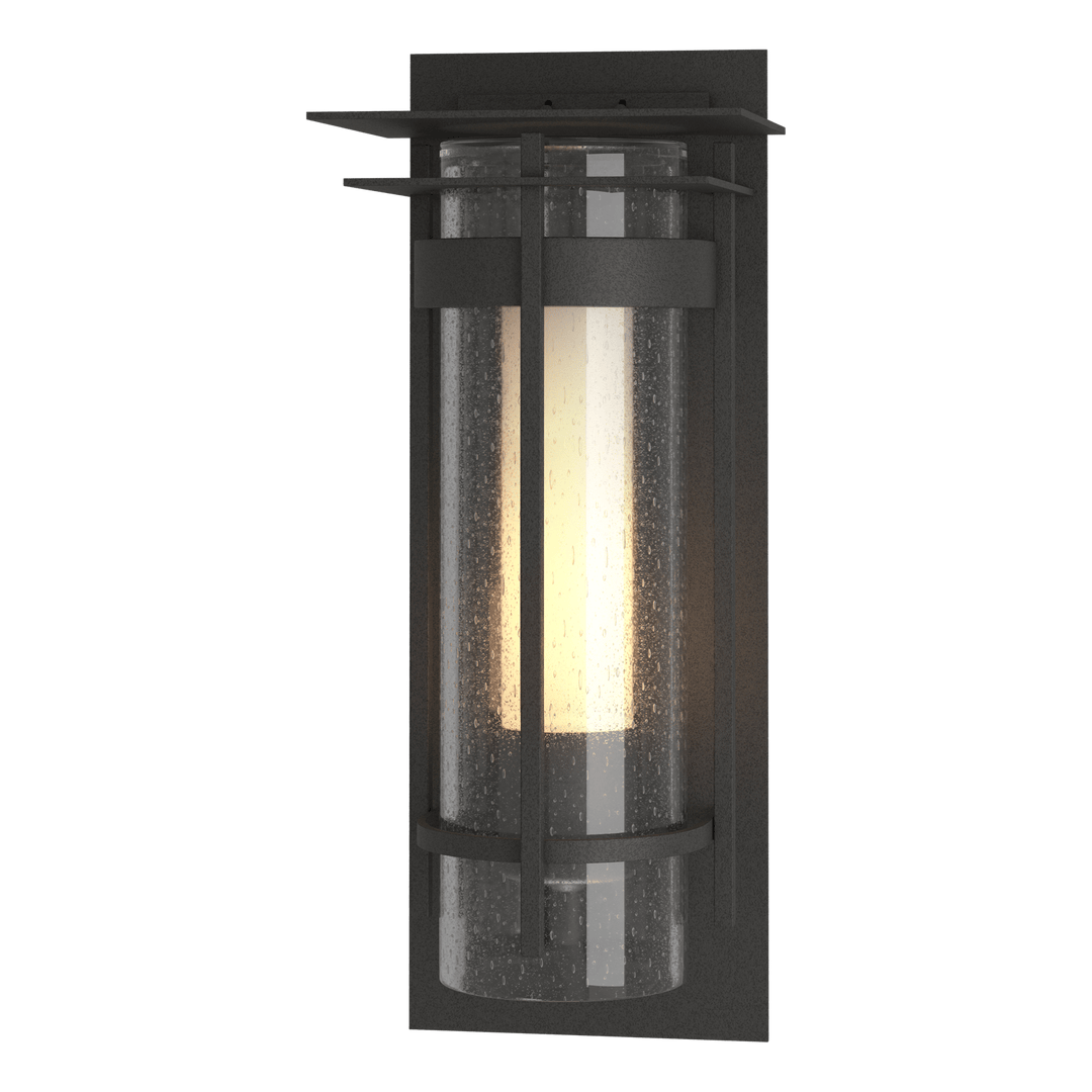 Hubbardton Forge Torch Small Outdoor Sconce with Top Plate Outdoor Wall Lights Hubbardton Forge Coastal Natural Iron