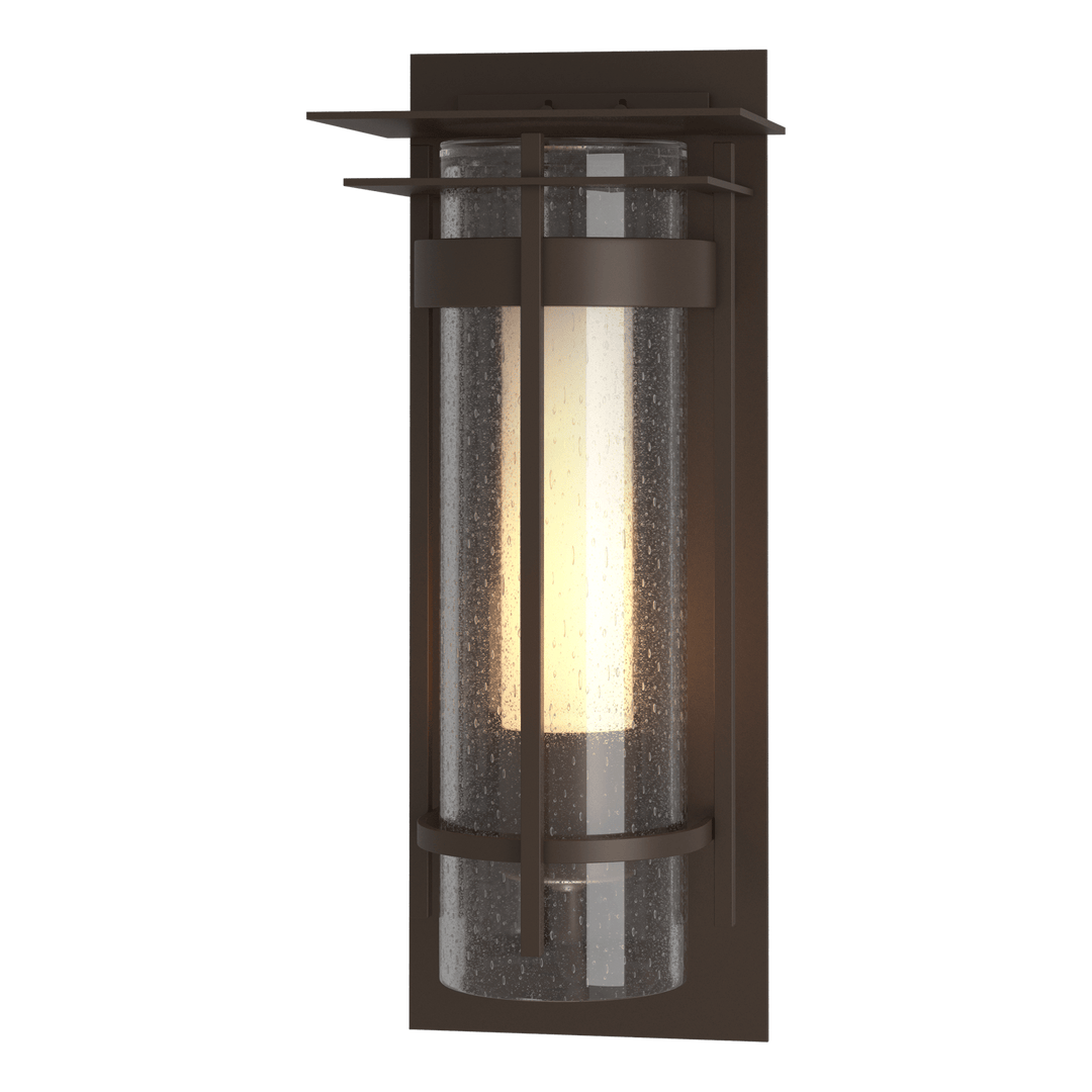 Hubbardton Forge Torch Small Outdoor Sconce with Top Plate Outdoor Wall Lights Hubbardton Forge Coastal Bronze