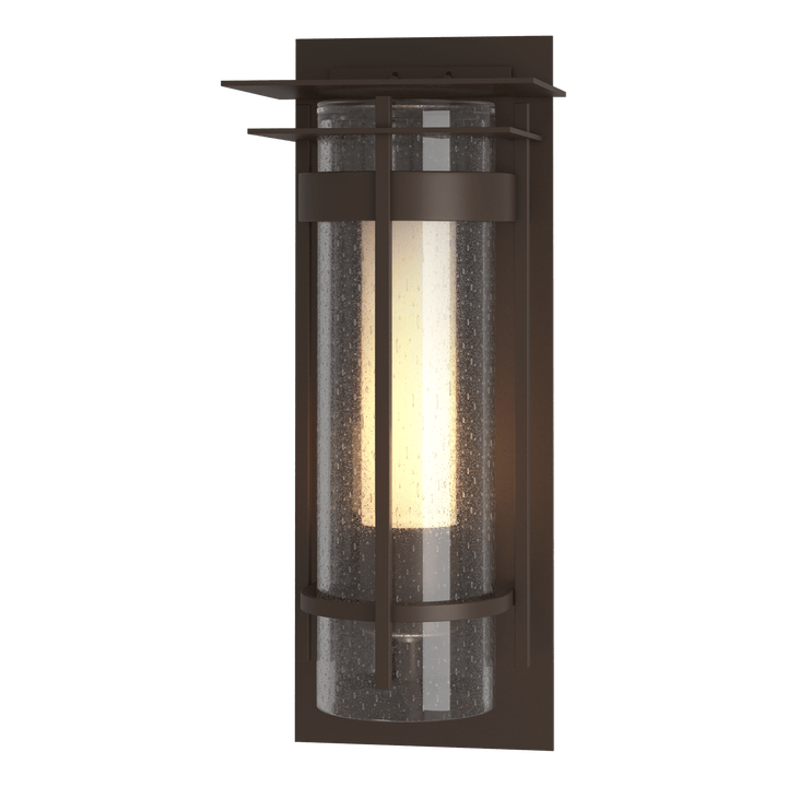 Hubbardton Forge Torch Small Outdoor Sconce with Top Plate Outdoor Wall Lights Hubbardton Forge Coastal Bronze