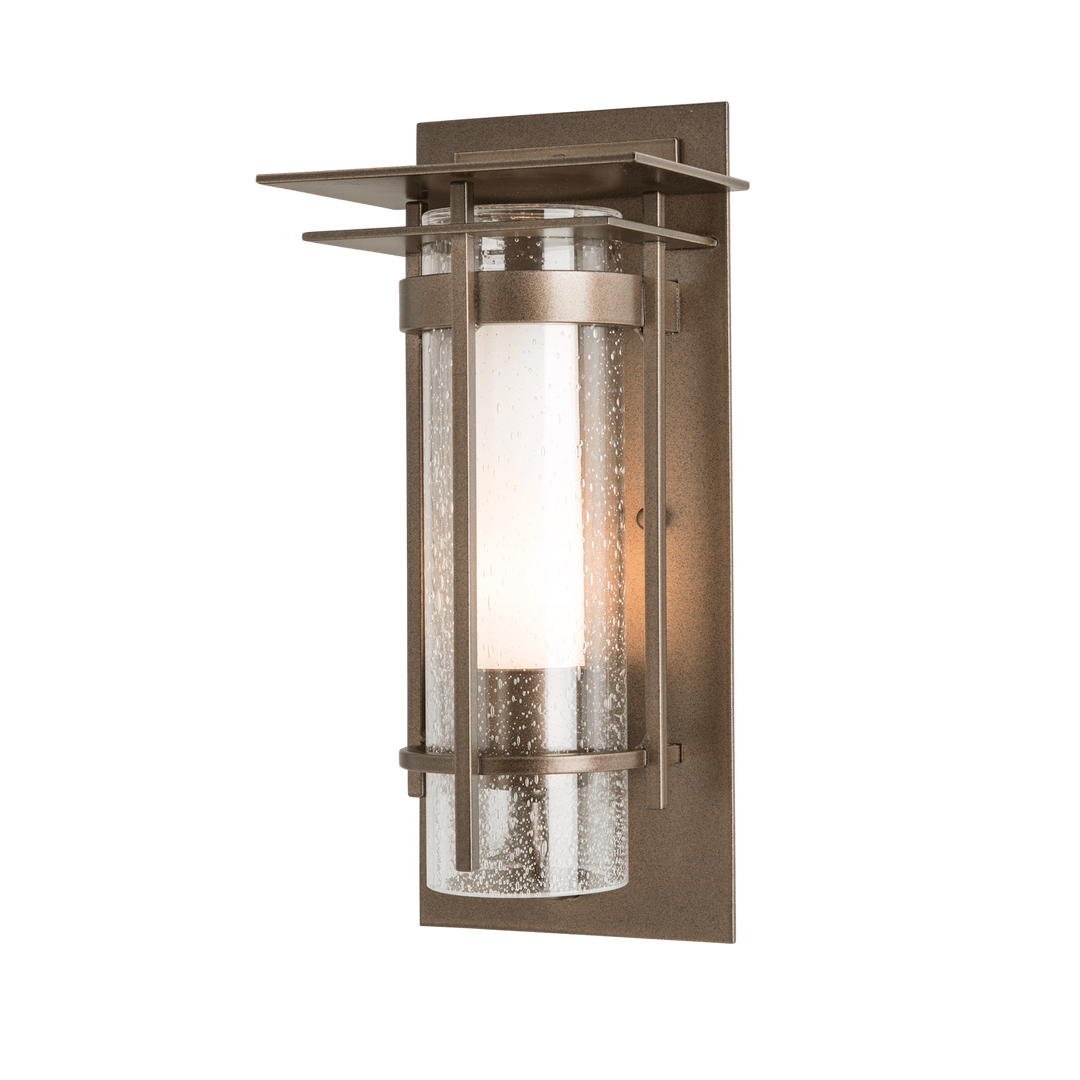 Hubbardton Forge Torch Small Outdoor Sconce with Top Plate Outdoor Wall Lights Hubbardton Forge Coastal Dark Smoke