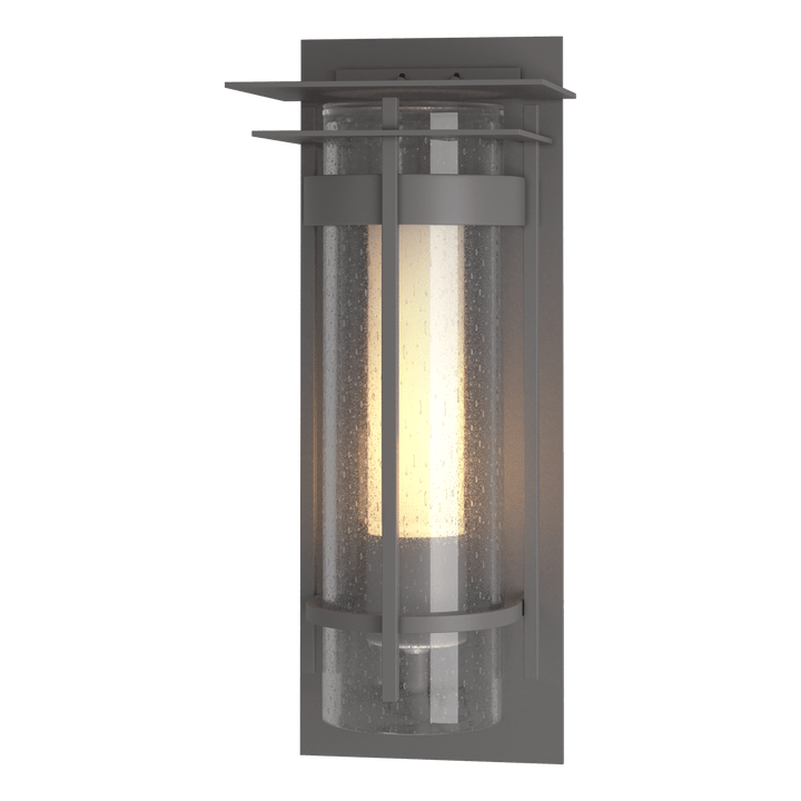 Hubbardton Forge Torch Small Outdoor Sconce with Top Plate Outdoor Wall Lights Hubbardton Forge Coastal Burnished Steel