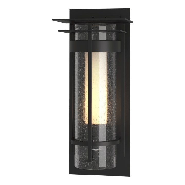 Hubbardton Forge Torch Small Outdoor Sconce with Top Plate Outdoor Wall Lights Hubbardton Forge Coastal Black