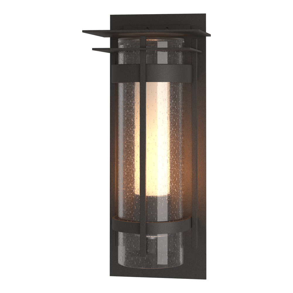 Hubbardton Forge Torch with Top Plate Outdoor Sconce Outdoor Wall Lights Hubbardton Forge Coastal Natural Iron  