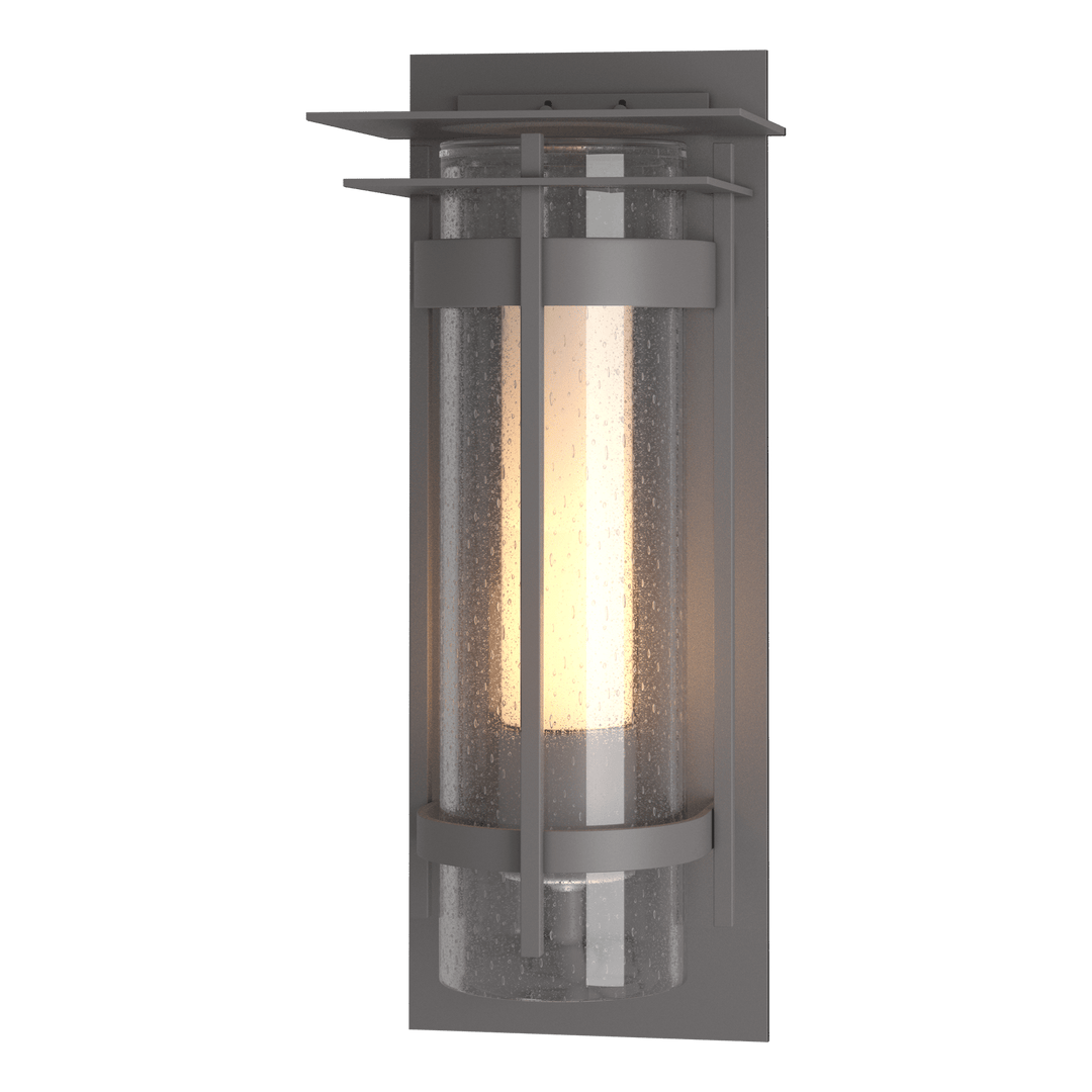 Hubbardton Forge Torch with Top Plate Outdoor Sconce Outdoor Wall Lights Hubbardton Forge Coastal Burnished Steel