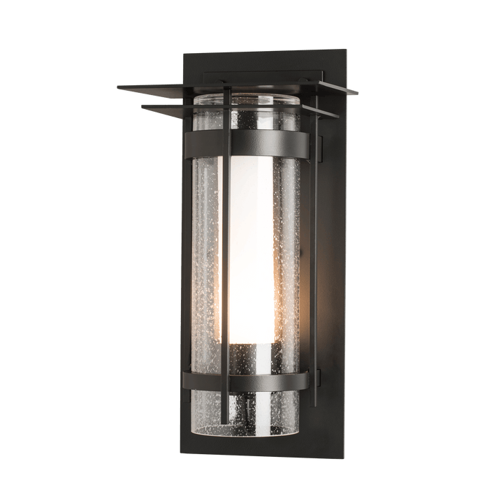 Hubbardton Forge Torch with Top Plate Outdoor Sconce Outdoor Wall Lights Hubbardton Forge Coastal Black