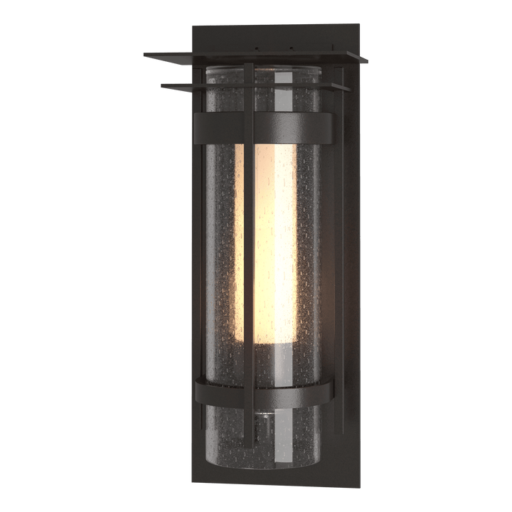 Hubbardton Forge Torch with Top Plate Large Outdoor Sconce Outdoor Wall Lights Hubbardton Forge Coastal Oil Rubbed Bronze