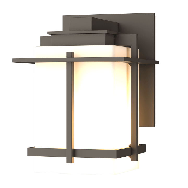 Hubbardton Forge Tourou Small Outdoor Sconce Outdoor Wall Lights Hubbardton Forge Coastal Dark Smoke Opal Glass (GG) 