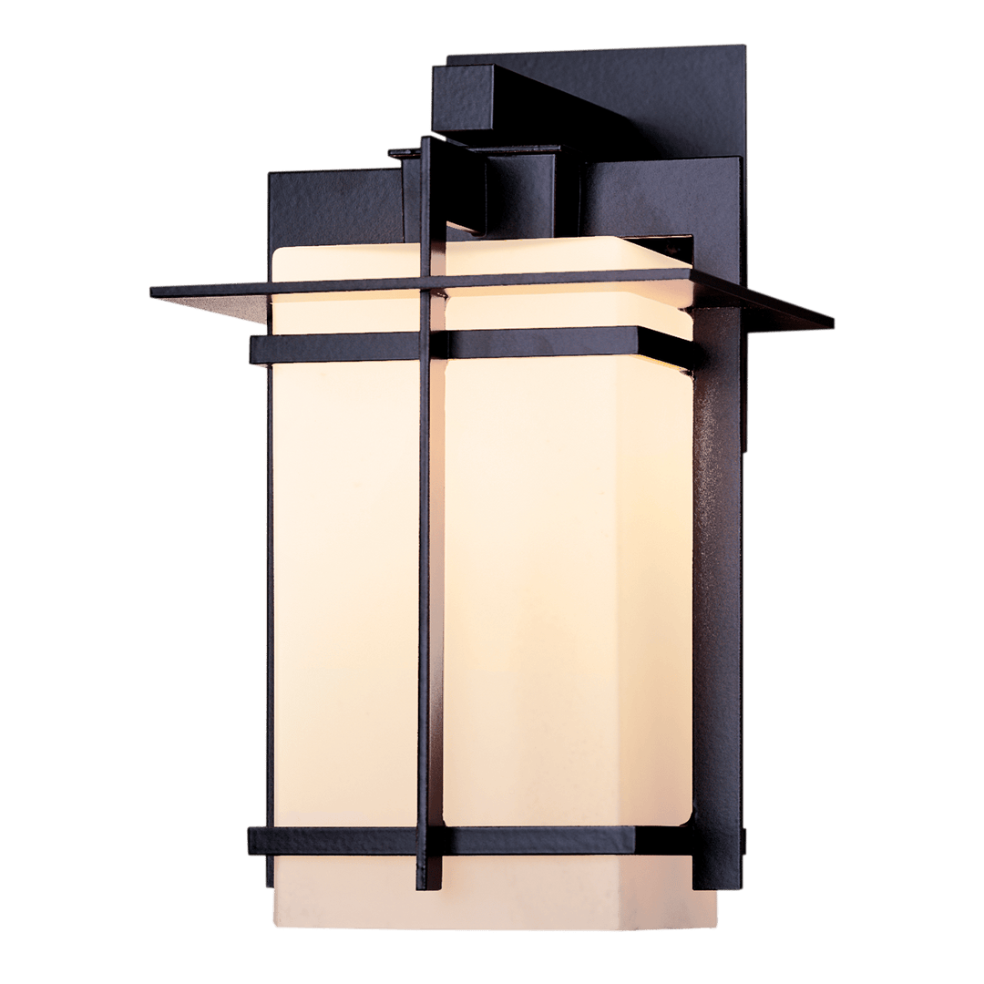 Hubbardton Forge Tourou Large Outdoor Sconce Outdoor Wall Lights Hubbardton Forge Coastal Black Opal Glass (GG) 