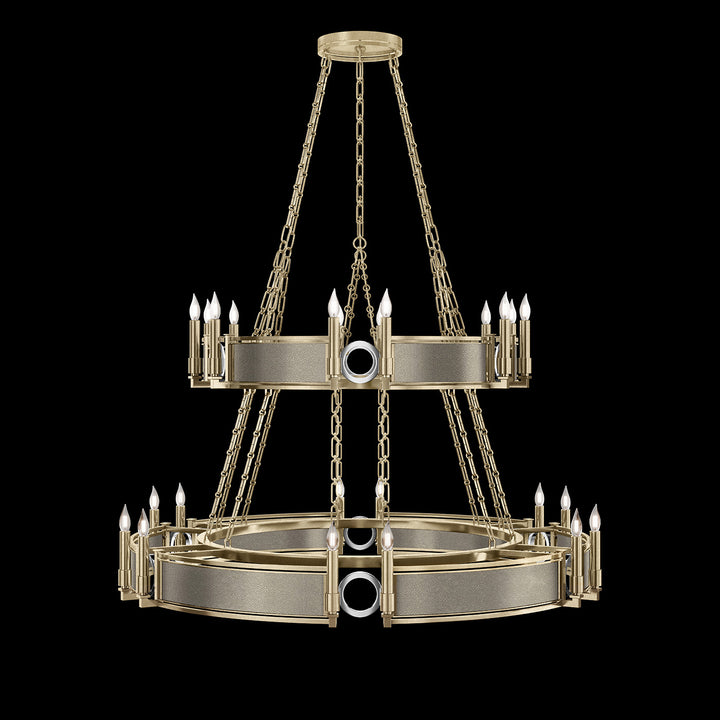 Fine Art Handcrafted Lighting Mirage 50"W Round Chandelier in Standard Soft Gold Leaf, Nickel, Coco (100036-522)