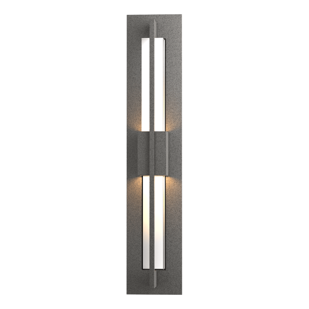 Hubbardton Forge Double Axis Small LED Outdoor Sconce Outdoor Wall Lights Hubbardton Forge Coastal Natural Iron Clear Glass (ZM) 