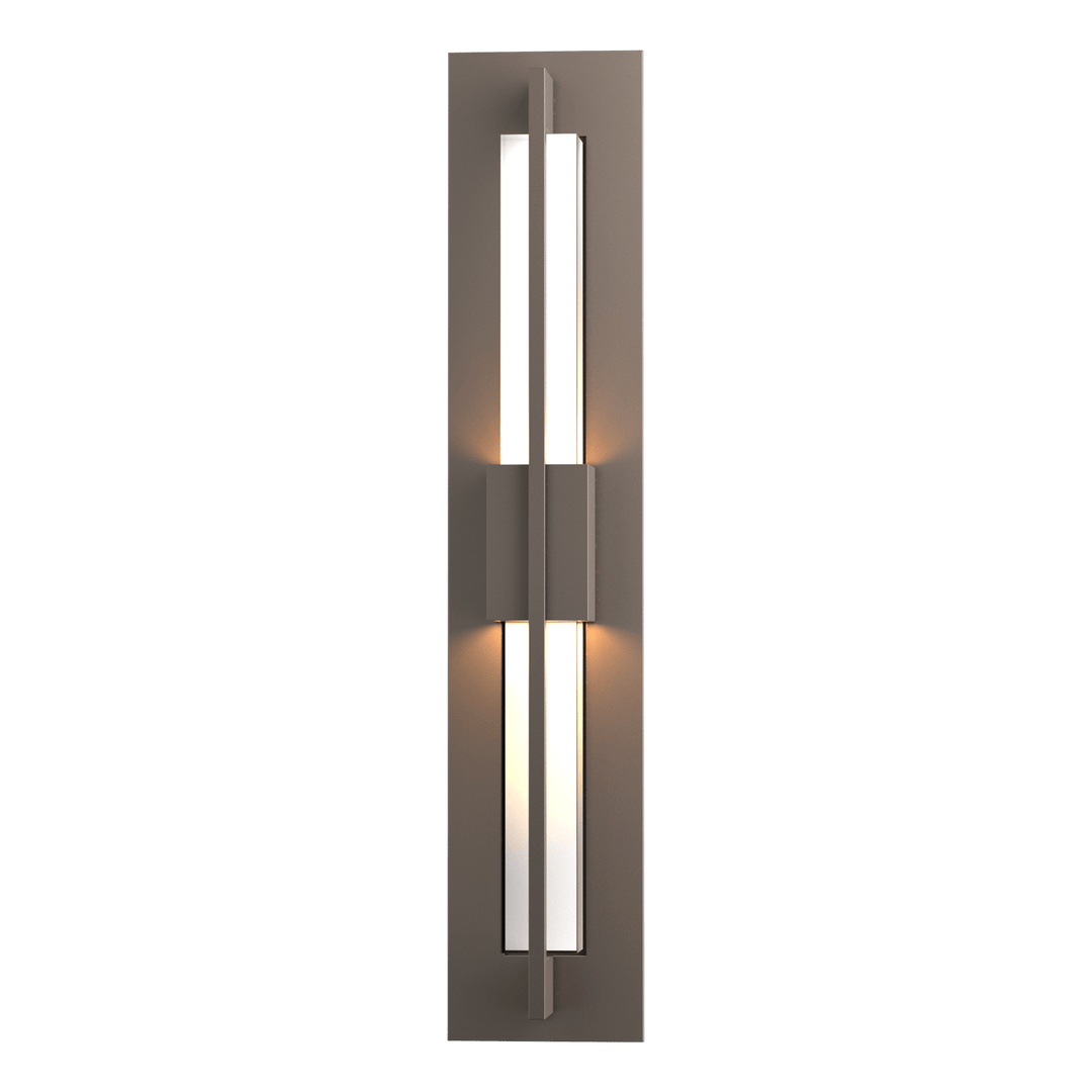 Hubbardton Forge Double Axis Small LED Outdoor Sconce Outdoor Wall Lights Hubbardton Forge Coastal Dark Smoke Clear Glass (ZM) 