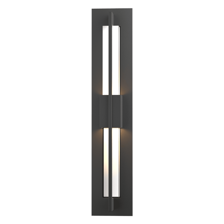 Hubbardton Forge Double Axis Small LED Outdoor Sconce Outdoor Wall Lights Hubbardton Forge Coastal Black Clear Glass (ZM) 