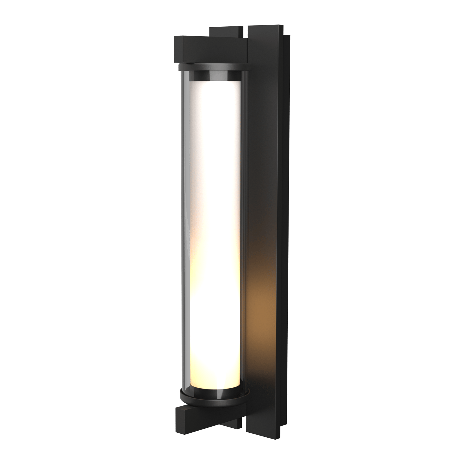 Hubbardton Forge Fuse Large Outdoor Sconce Outdoor l Wall Hubbardton Forge Coastal Black Clear Glass (ZM) 