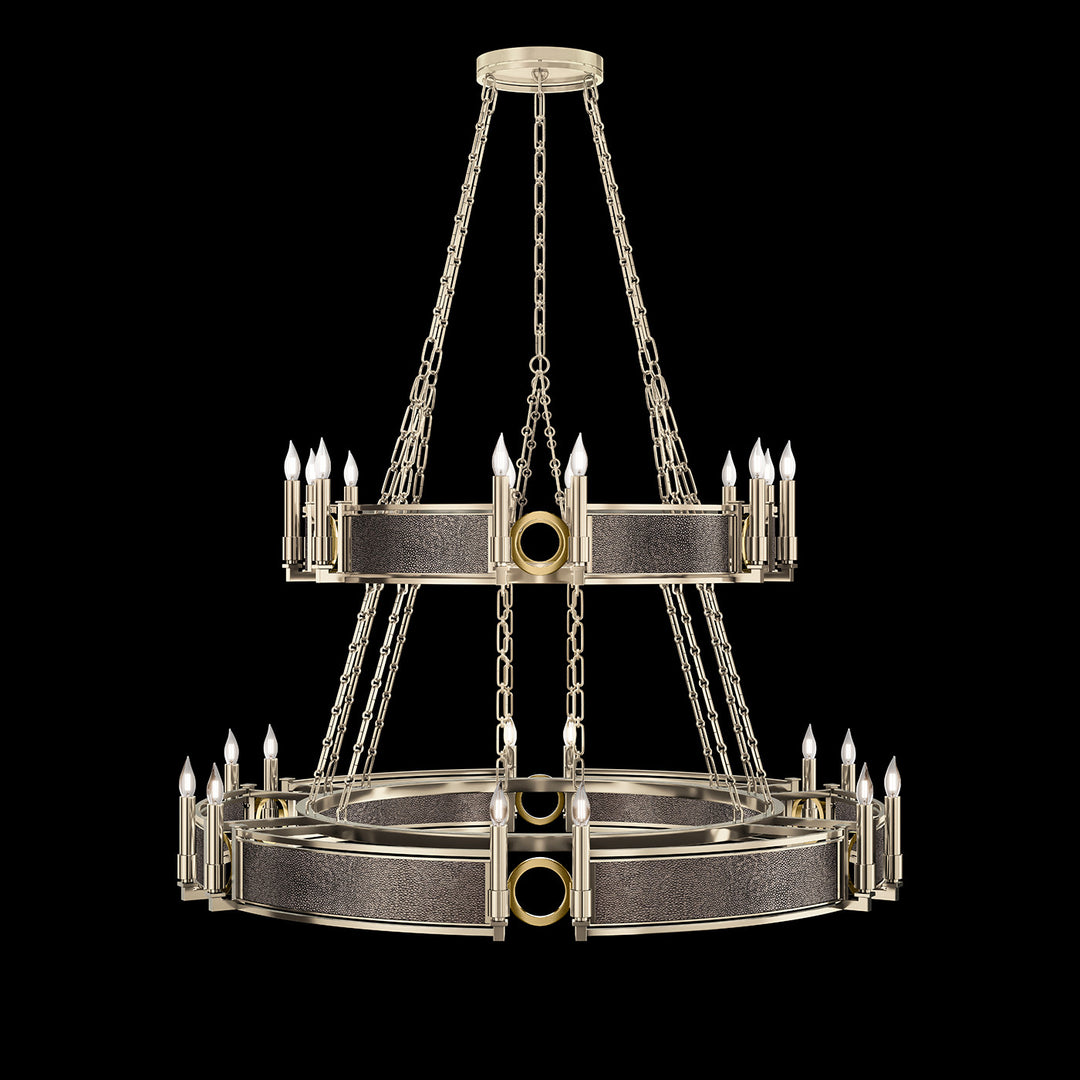 Fine Art Handcrafted Lighting Mirage 50"W Round Chandelier in Champagne, Brass, Pebble (100036-611)