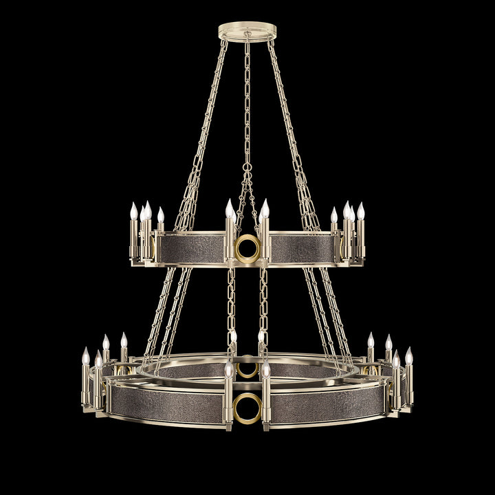 Fine Art Handcrafted Lighting Mirage 50"W Round Chandelier in Champagne, Brass, Pebble (100036-611)