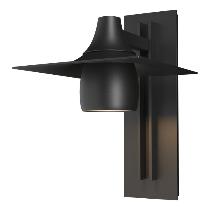 Hubbardton Forge Hood Large Dark Sky Outdoor Sconce Outdoor Wall Lights Hubbardton Forge Coastal Black