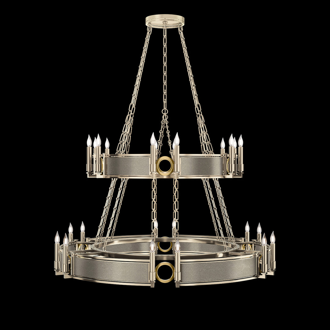 Fine Art Handcrafted Lighting Mirage 50"W Round Chandelier in Champagne, Brass, Coco (100036-612)