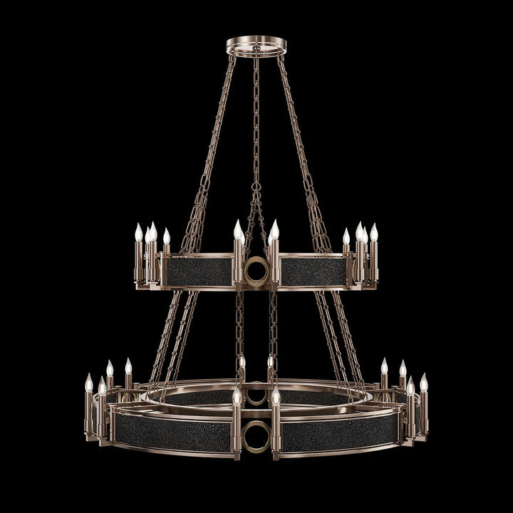 Fine Art Handcrafted Lighting Mirage 50"W Round Chandelier in Champagne, Brass, Black Knight (100036-613)