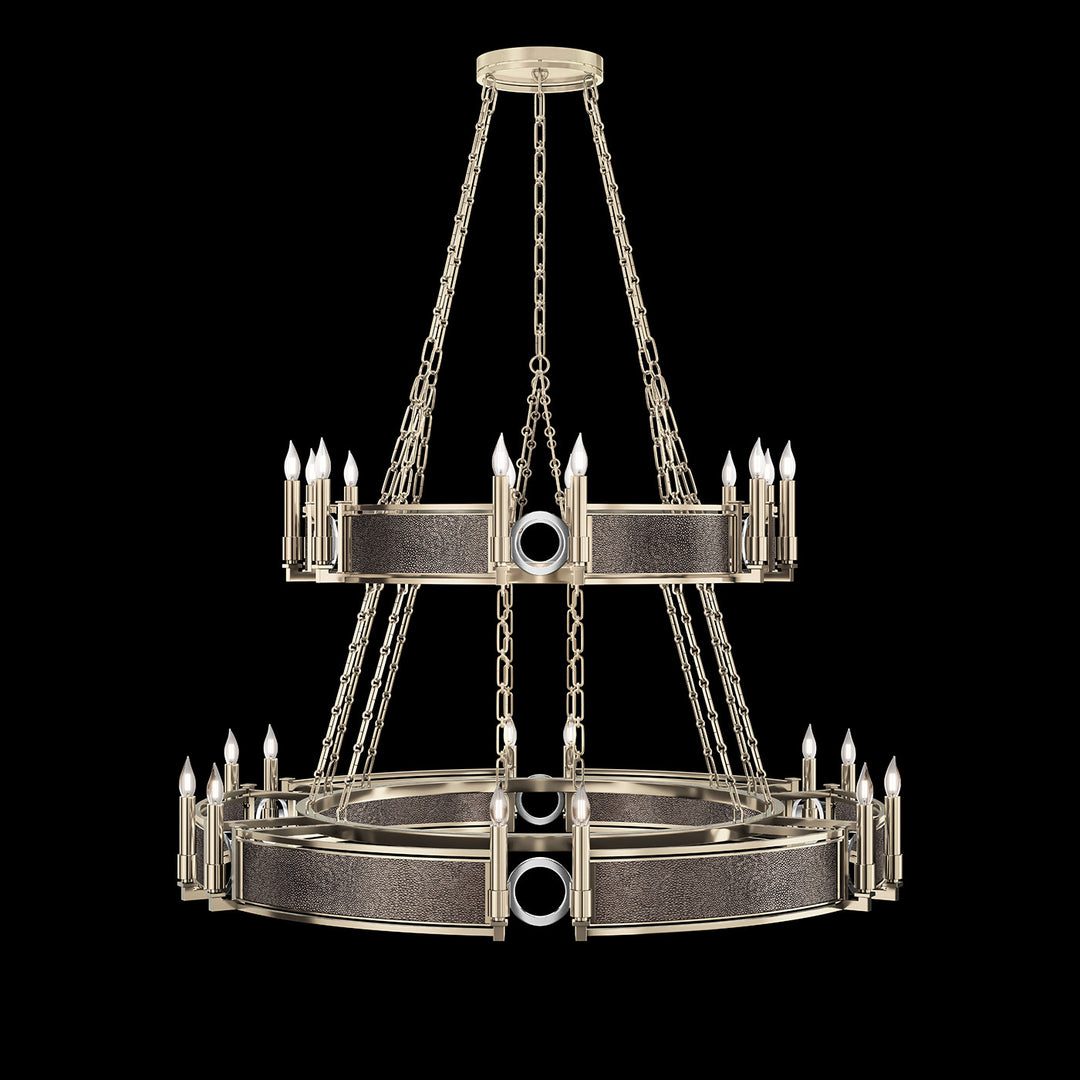 Fine Art Handcrafted Lighting Mirage 50"W Round Chandelier in Champagne, Nickel, Pebble (100036-621)
