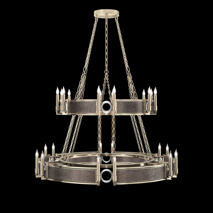 Fine Art Handcrafted Lighting Mirage 50"W Round Chandelier in Champagne, Nickel, Pebble (100036-621)