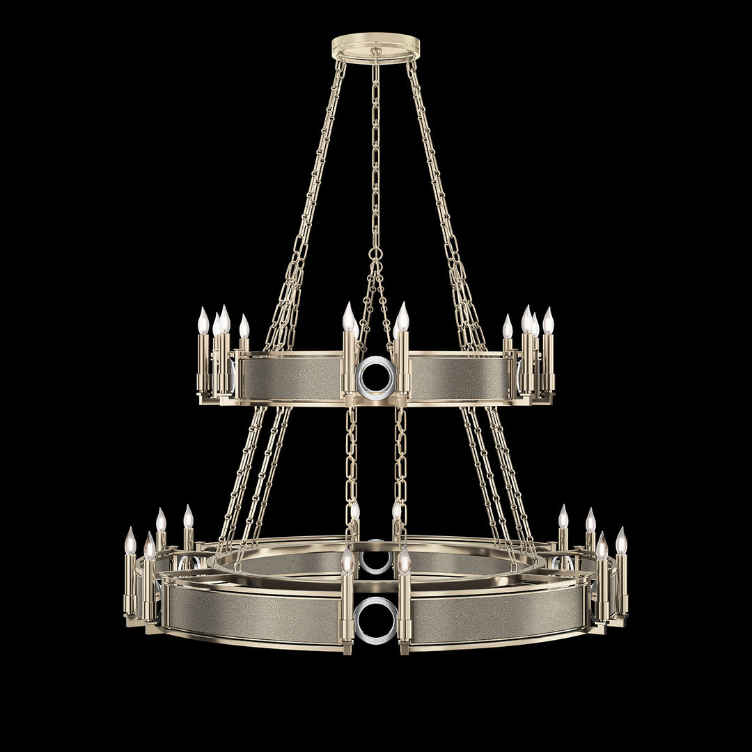 Fine Art Handcrafted Lighting Mirage 50"W Round Chandelier in Champagne, Nickel, Coco (100036-622)