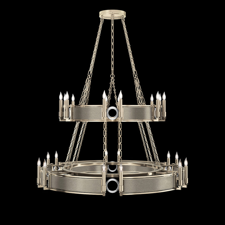 Fine Art Handcrafted Lighting Mirage 50"W Round Chandelier in Champagne, Nickel, Coco (100036-622)