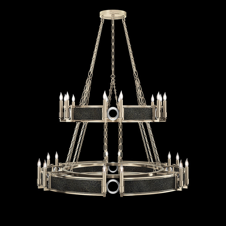 Fine Art Handcrafted Lighting Mirage 50"W Round Chandelier in Champagne, Nickel, Black Knight (100036-623)