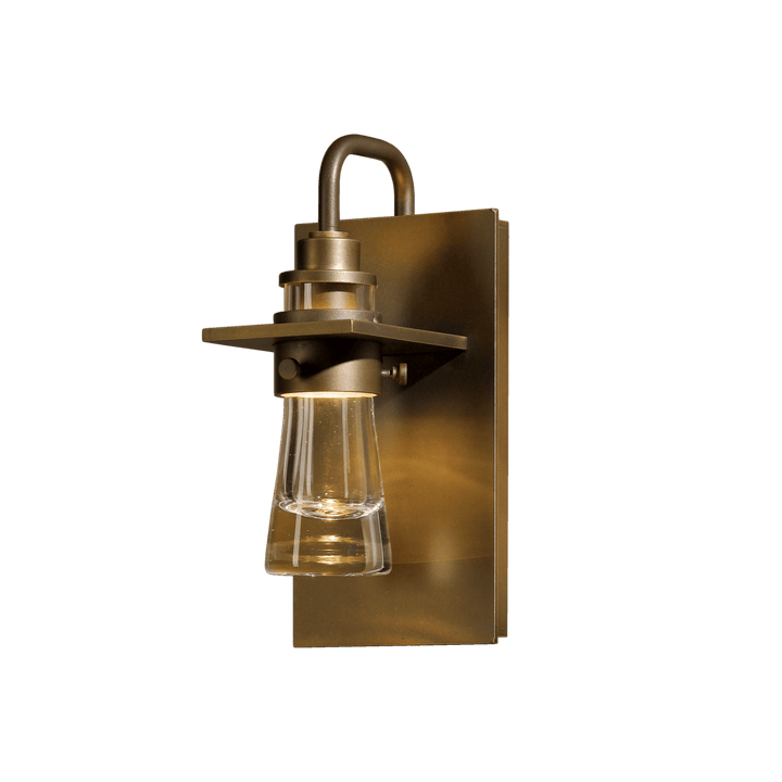 Erlenmeyer Outdoor Sconce Outdoor Wall Lights Hubbardton Forge Coastal Bronze 4.5x9.5 Clear Glass (ZM)