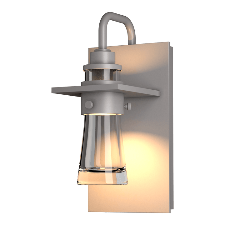 Hubbardton Forge Erlenmeyer Small Outdoor Sconce Outdoor Wall Lights Hubbardton Forge Coastal Burnished Steel Clear Glass (ZM) 