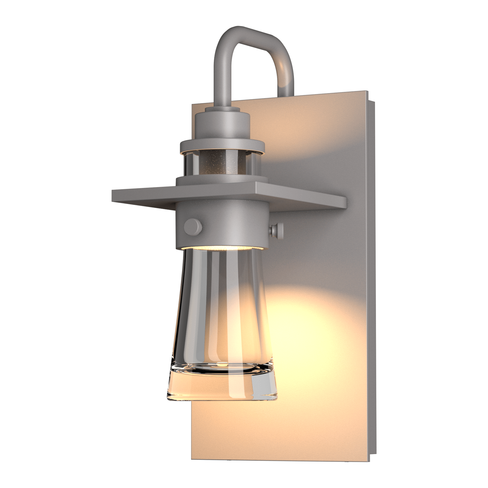 Erlenmeyer Outdoor Sconce Outdoor | Wall Lantern Hubbardton Forge Coastal Burnished Steel 4.5x9.5 Clear Glass (ZM)