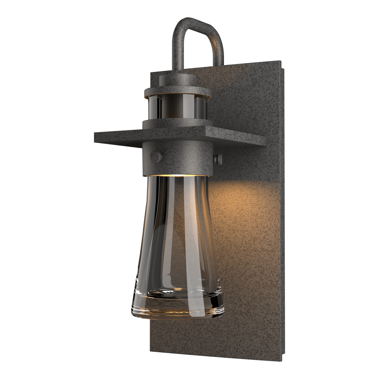 Erlenmeyer Outdoor Sconce Outdoor | Wall Lantern Hubbardton Forge Coastal Natural Iron 5x11.2 Clear Glass (ZM)