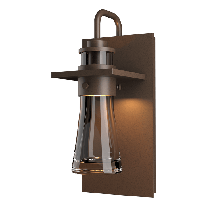 Hubbardton Forge Erlenmeyer Medium Outdoor Sconce Outdoor Wall Lights Hubbardton Forge Coastal Bronze Clear Glass (ZM) 