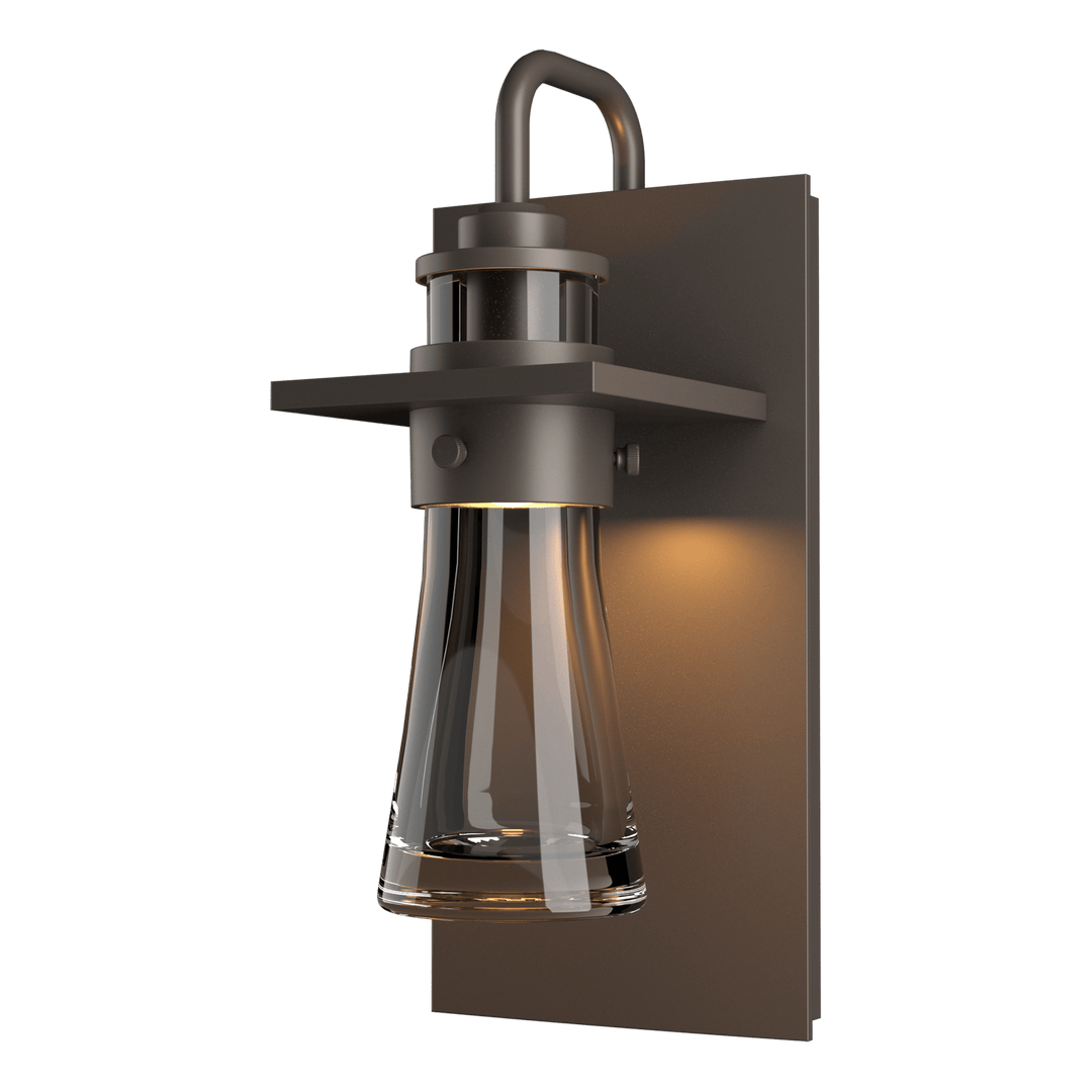 Erlenmeyer Outdoor Sconce Outdoor Wall Lights Hubbardton Forge Coastal Dark Smoke 5x11.2 Clear Glass (ZM)