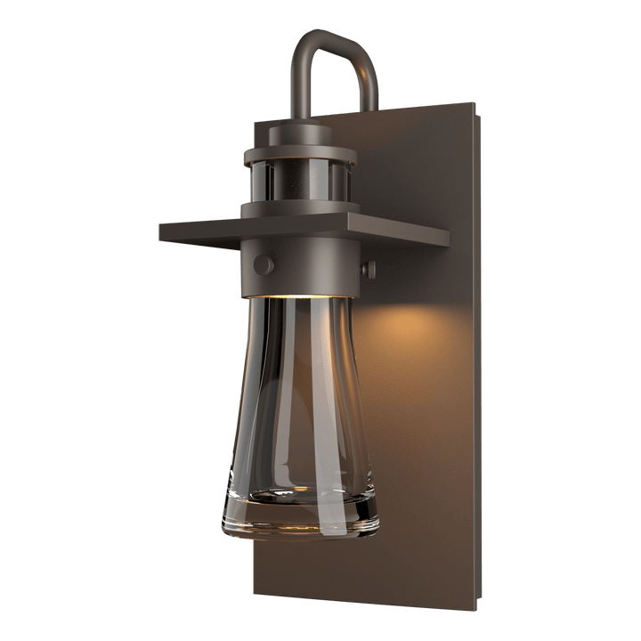 Hubbardton Forge Erlenmeyer Medium Outdoor Sconce Outdoor Wall Lights Hubbardton Forge Coastal Dark Smoke Clear Glass (ZM) 