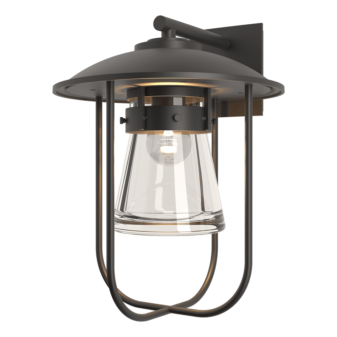 Hubbardton Forge Erlenmeyer Large Outdoor Sconce Outdoor Wall Lights Hubbardton Forge Coastal Oil Rubbed Bronze Clear Glass (ZM)