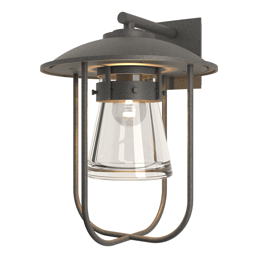 Hubbardton Forge Erlenmeyer Large Outdoor Sconce Outdoor Wall Lights Hubbardton Forge Coastal Natural Iron Clear Glass (ZM)