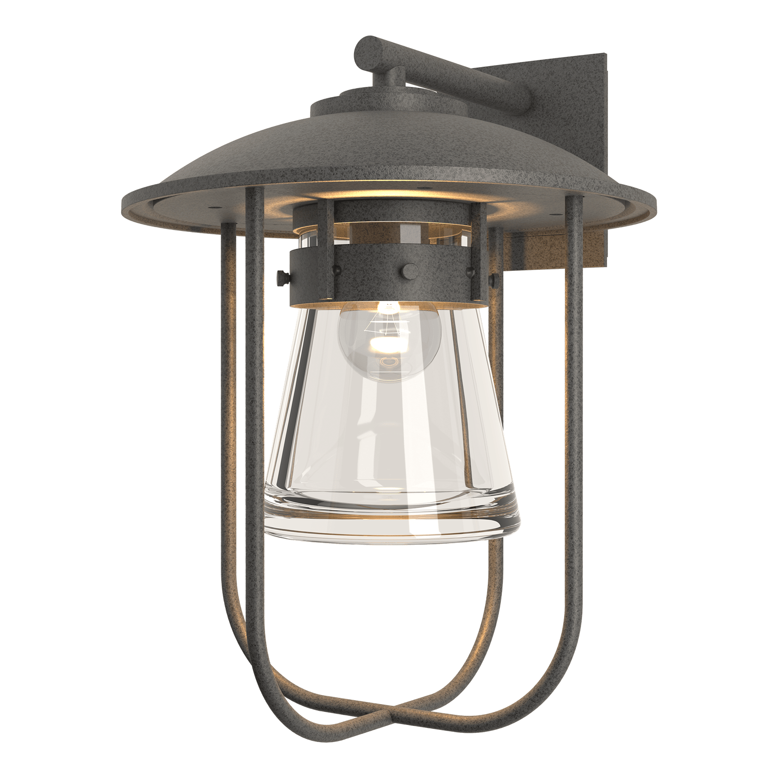 Erlenmeyer Outdoor Sconce Outdoor | Wall Lantern Hubbardton Forge Coastal Natural Iron 12.1x16.4 Clear Glass (ZM)
